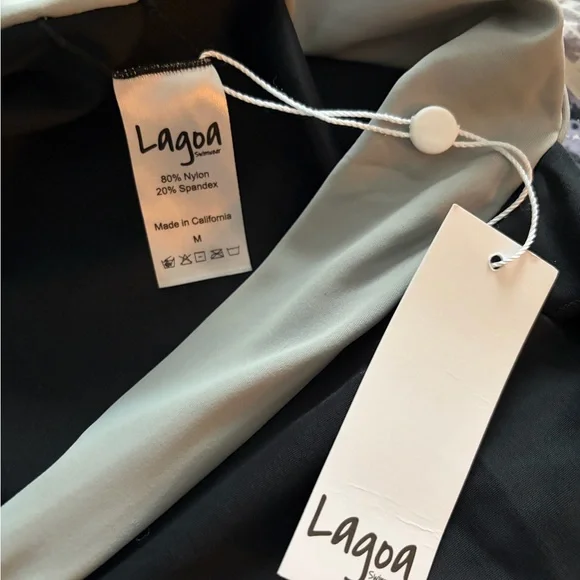 Lagoa Swimwear Black and Gray Women's One Piece Swimsuit NWT - Picture 6 of 7